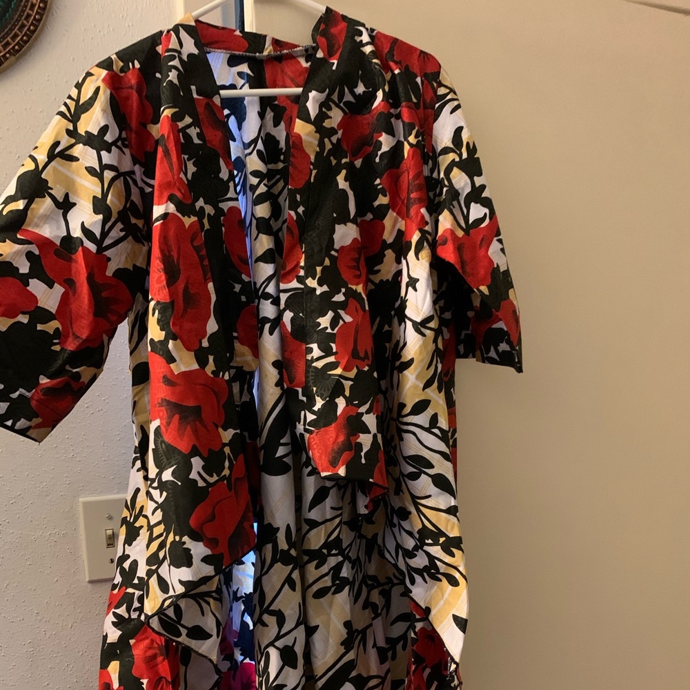 Cotton print jacket / cape.